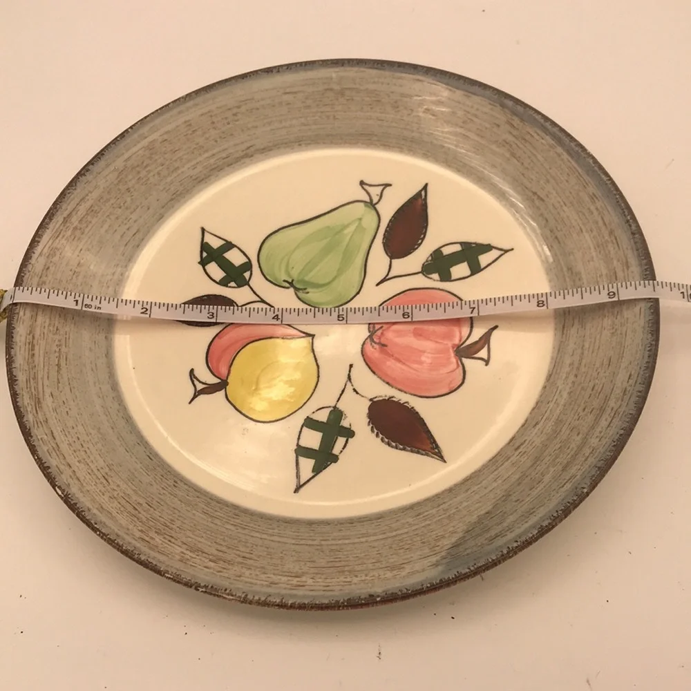 Set of 4 Blue Ridge‎ Hand Painted Southern Potteries Fruit Pattern 9-1/2” Plates